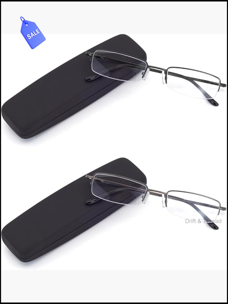 2-Pack Blue Light Blocking Reading Glasses With Hard Cases
